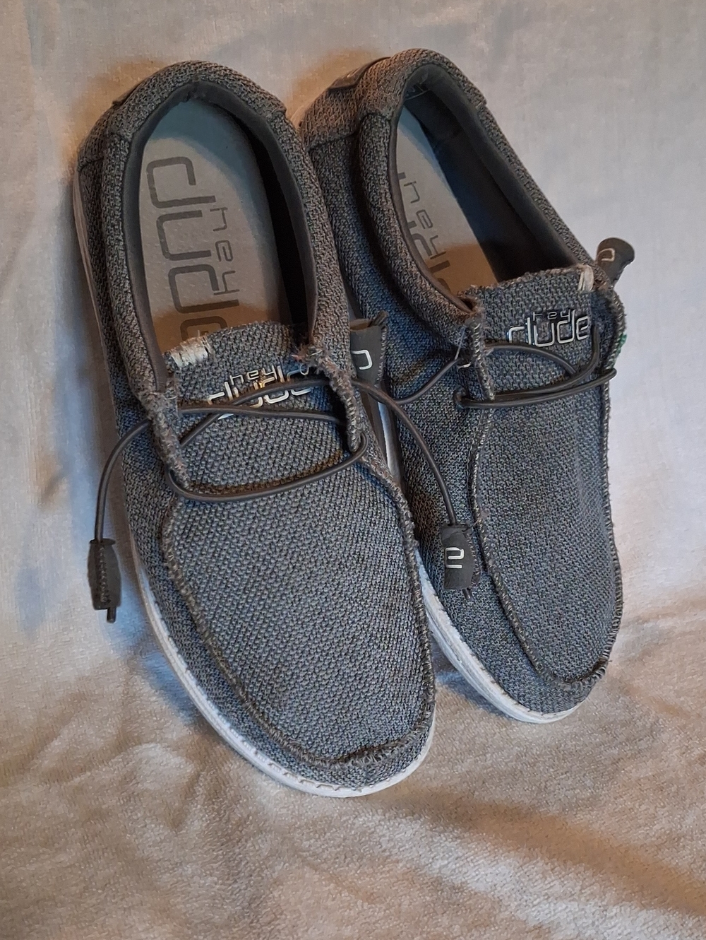 Hey Dude Charcoal Knit Slip-On Sneakers Women's Size 10